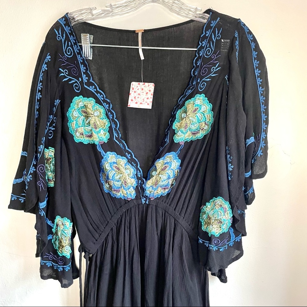 Free People Cora embroidered mini dress tunic NWT